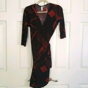 Sexy Wrap Dress Black Red